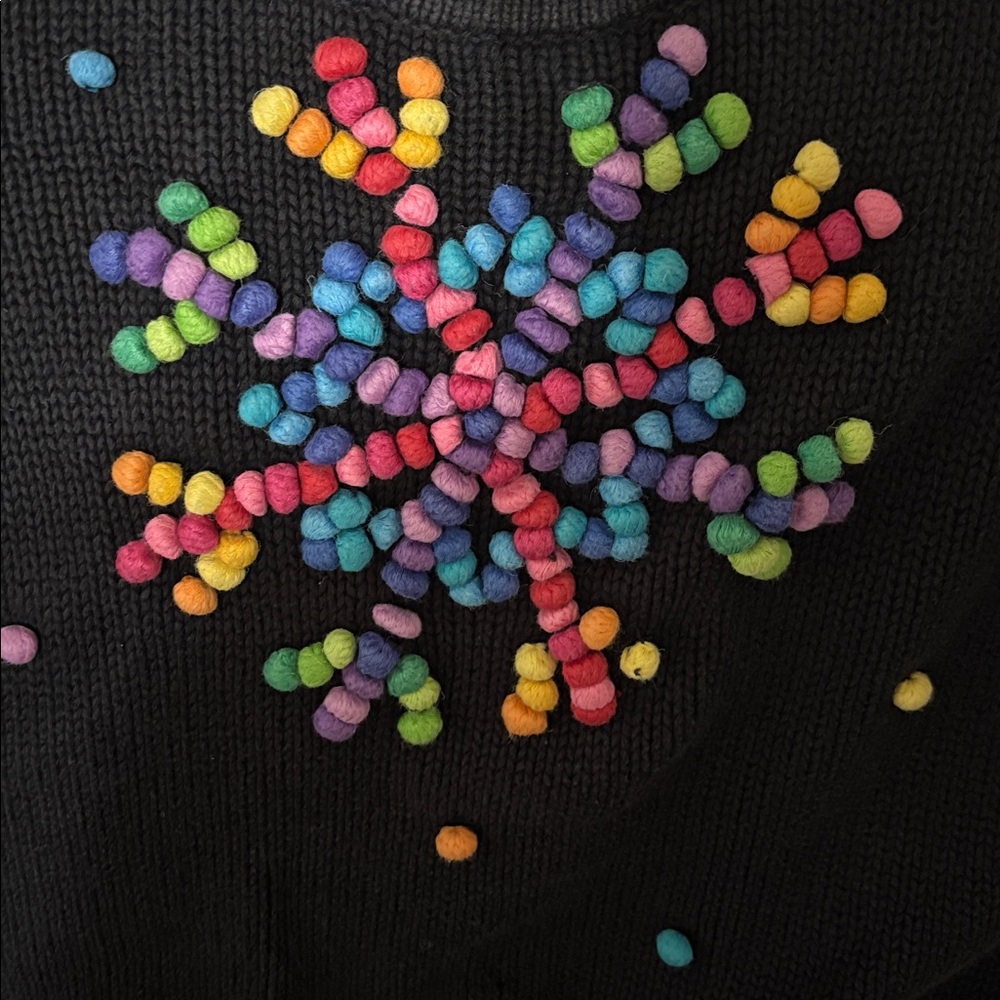 Michael Simon Black Sweater with Multicolor Design - Picture 4 of 5